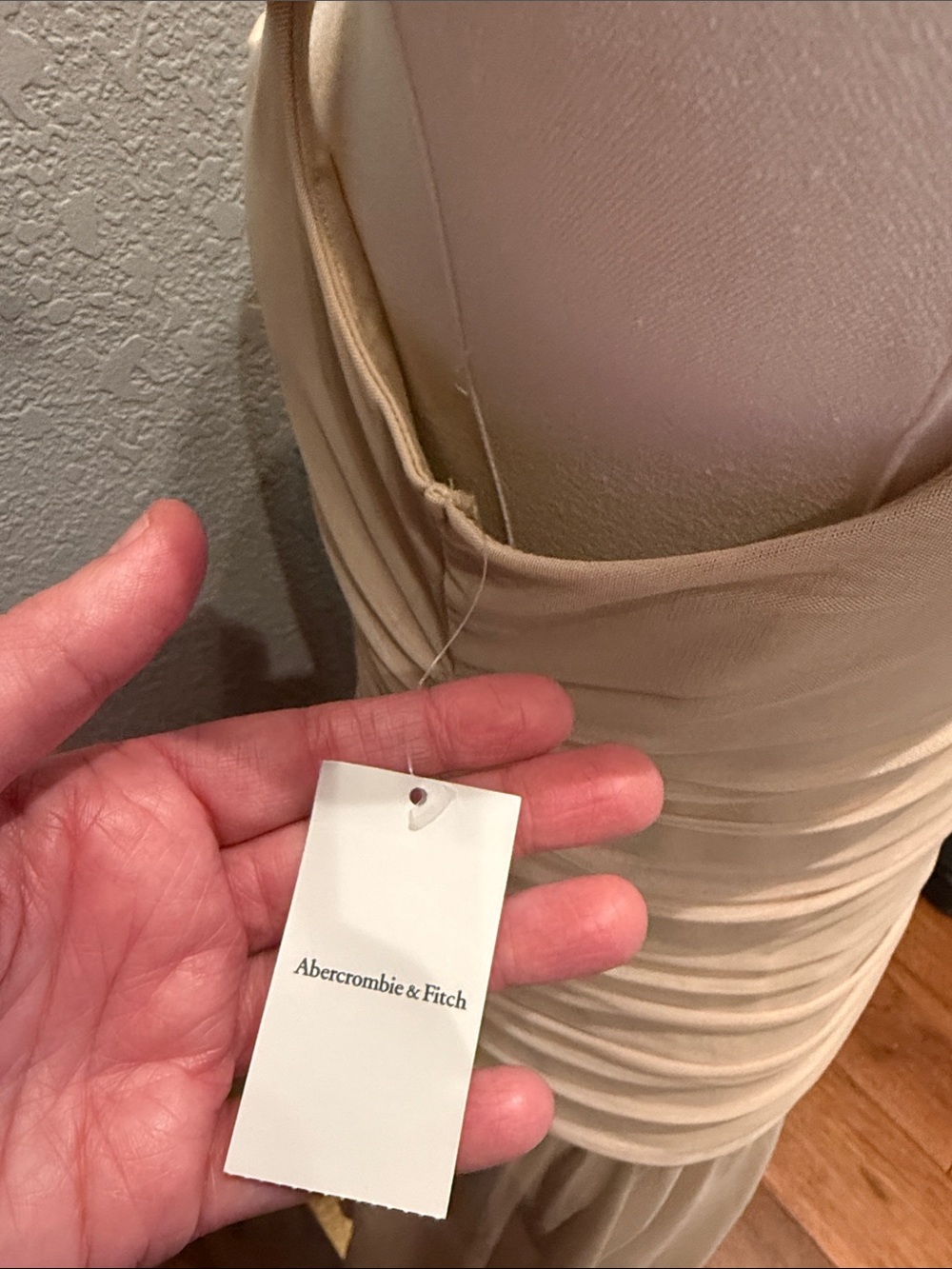 Abercrombie Elegant Cream Spaghetti-Strap Maxi Dress- size Large Tall - Picture 3 of 4